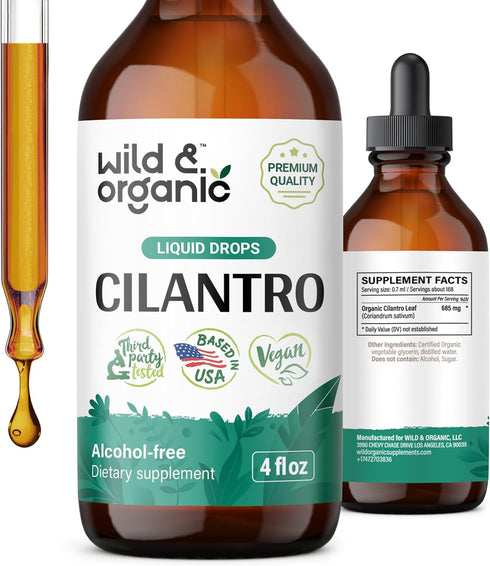 Cilantro Tincture | Vegan Detox Cleanse Supplement with Organic Cilantro Leaf, Alcohol-Free Drops - 4 Oz