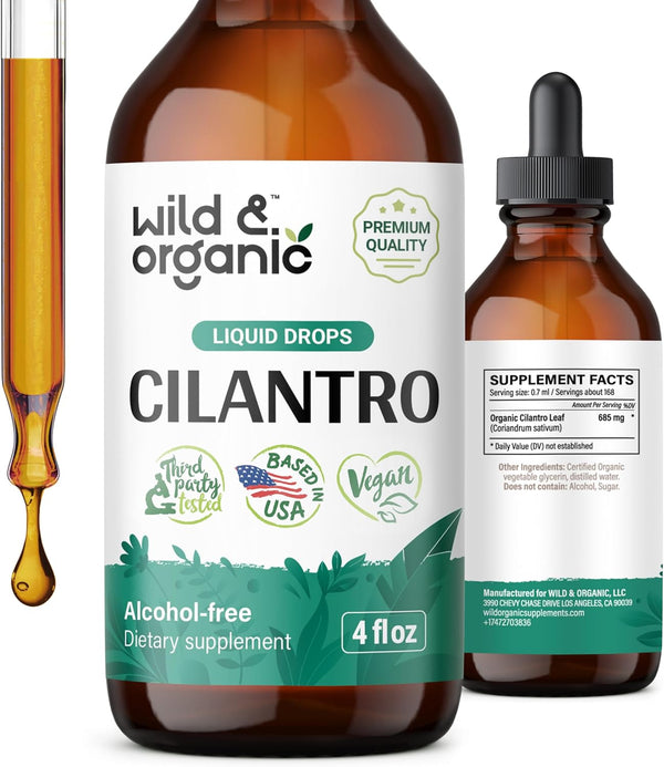 Cilantro Tincture | Vegan Detox Cleanse Supplement with Organic Cilantro Leaf, Alcohol-Free Drops - 4 Oz