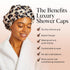 Kitsch Luxury Shower Caps for Women, Reusable Waterproof Large Cap, Non-slip Quick-dry Hair Cap, Leopard Design