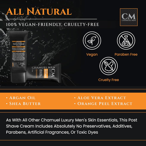 Men Anti Aging Daily Aftershave, All Natural Face Cream with Argan, Shea & Aloe, 2.6 oz
