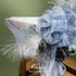 Ribbli Dusty Blue Crinkled Wired Ribbon, 2.5 Inch with Metallic Wavy for Christmas Tree Topper, Gift Wrapping