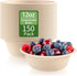150 Pack 12 oz Paper Bowls, Disposable Compostable Soup Bowls, Natural Sugarcane Biodegradable for Ice Cream, Desserts