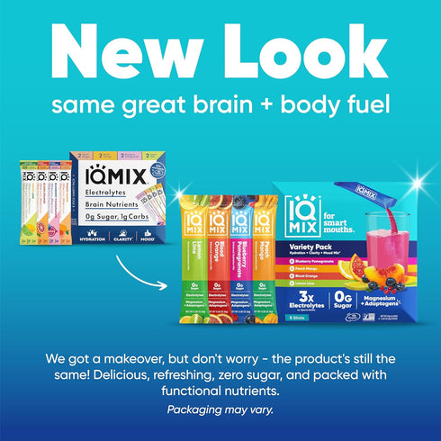 IQMIX Sugar Free Electrolytes Powder Packets - Hydration Supplement Drink Mix with Keto Electrolytes, Lions Mane,