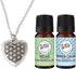 mEssentials Heart Aromatherapy Essential Oil & Diffuser Necklace Gift Set Stainless Steel
