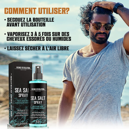 Viking Revolution Sea Salt Spray for Hair Men, 8oz Texturizing Spray with Kelp, Aloe Vera for Beach Hair