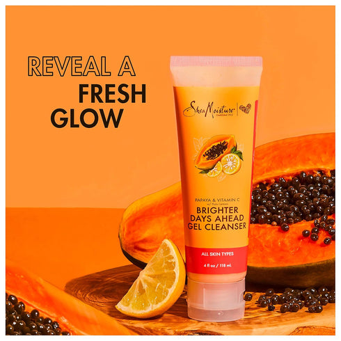 Sheamoisture Gel Cleanser for Dull, Uneven Skin Tone, Papaya and Vitamin C Face Cleanser, 4 oz