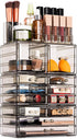Sorbus Large Makeup Organizer, Clear Stackable Jewelry & Makeup Organizer for Vanity, 12 Drawers