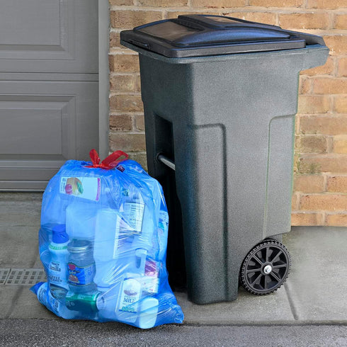 Amazon Basics Blue Unscented Recycling Trash Bags, 13 Gallon, 60 Count, Pack of 1