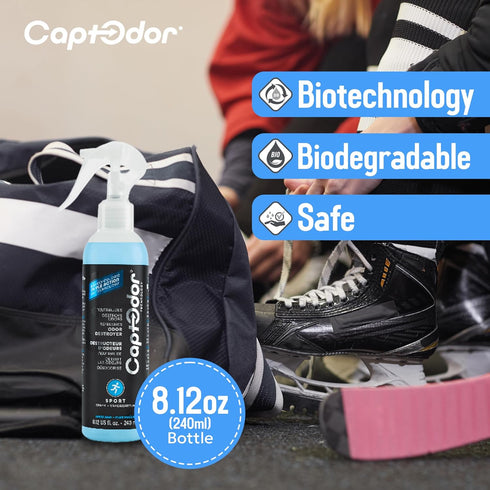 Sports Odor Destroyer Spray, 2 x 8.12oz Bottles, Deodorizer & Neutralizer for Sports Gear and Equipment