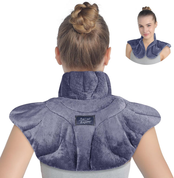Microwavable Relief Expert Shoulder Neck Heating Pad, Neck Wrap for Pain Relief, Soothing Muscle Pain, Stress & Tension