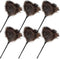 Ostrich Feather Duster Mini, Natural Fluffy Soft with Plastic Handle, Eco-Friendly Washable, 6pcs