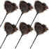 Ostrich Feather Duster Mini, Natural Fluffy Soft with Plastic Handle, Eco-Friendly Washable, 6pcs