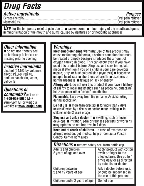 Orajel Instant Pain Relief for Toothache, Maximum Strength Liquid, 0.45 Oz (Pack of 2)
