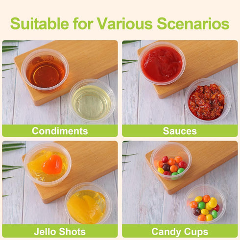 TashiBox Disposable Mini Cups, Portion Cups (No Lids), 200 Count, 1 oz
