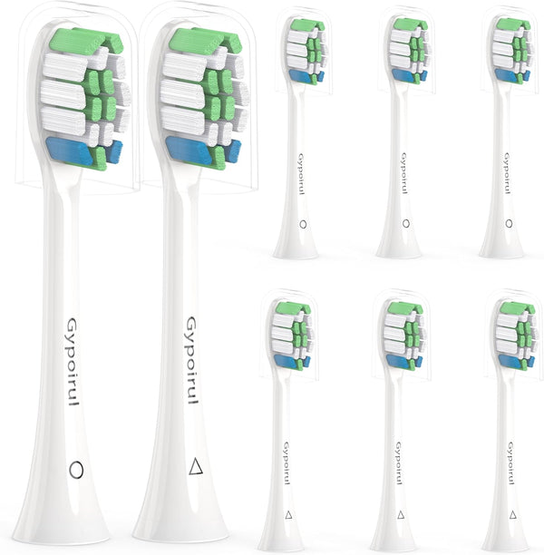 Toothbrush Replacement Heads, 8 Pack, Compatible with Philips Sonicare Electric Brush Head for Optimal Plaque Control