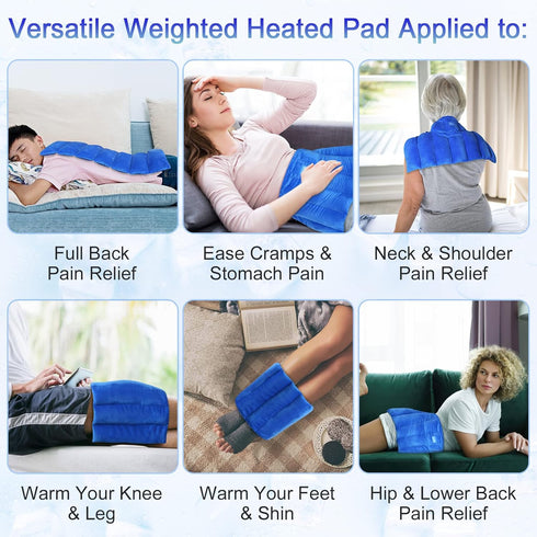 Atsuwell Large Microwave Heating Pad, 22 x 13'' Full Back Heat Pad for Pain Relief, Microwavable Warm & Cold Therapy