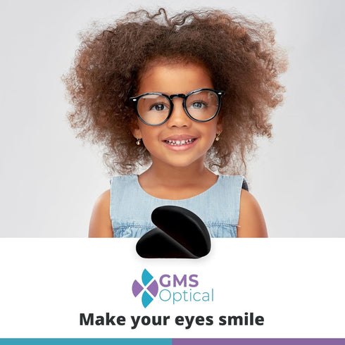 GMS Optical 1.8mm Reg-Thin/13mm Short Length, Small Adhesive Contoured Silicone Eyeglass Nose Pads, 5 Pair, Black