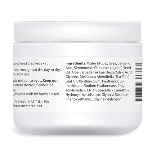 Urea Cream 10% Skin Care Moisturizer with Salicylic Acid, Aloe Vera Gel, Jojoba Oil, 150ml