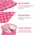 3Pcs Checkered Makeup Bag for Women, Large Cosmetic Bag Set, Travel Toiletry Bag, Pink Zipper Organizer
