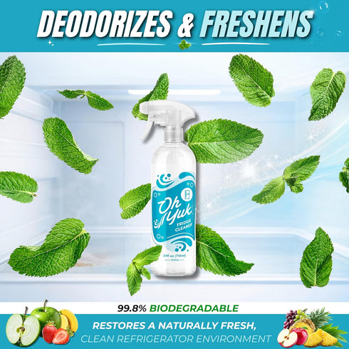 Oh Yuk Fridge Cleaner Cleans Inside Refrigerator for Spotless, Food-Contact Safe Surfaces | Biodegradable, Vegan