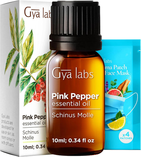 Set Set 2x0.34 oz Pink Pepper Essential Oil for Skin & Bergamot Oil for Hair - Aromatherapy Grade Essential Oils - fl