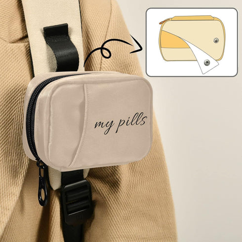 Naanle 7 4.6 3.14 1.88 Inch 0.12 Text My Pills Pill Box Day Case Bag Travel Organizer with Zipper Portable Weekly