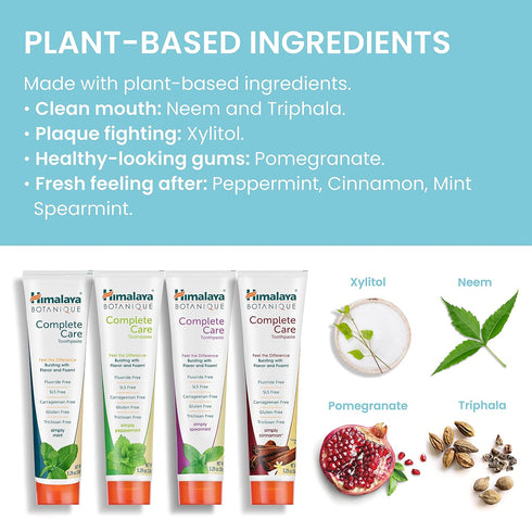 Pack, 5.29 Oz, 4 Pack Himalaya Botanique Complete Care Toothpaste, Herbal, Variety Fights Plaque, Freshens Breath
