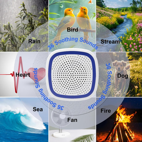 UNIONOW 36 Function,3 Timers,15 White Noise Machine,Wireless Connect Sound Machine with Soothing Sounds, Sleep Machine