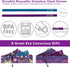 LAST STRAW Geometric Roll Bag Collection – Stainless Steel Purple Cocktail Straws and Brush in Rollbag