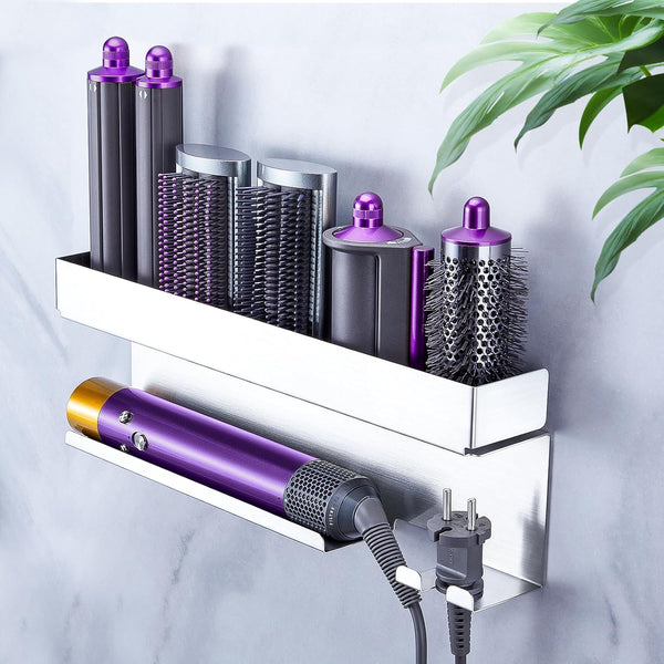 Hair Dryer Holder Wall Mount for Curling Iron Attachment Organizers and Storage,