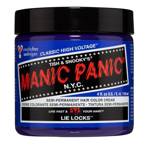 MANIC PANIC Classic Lie Locks Semi Permanent Hair Color - Medium Indigo Purple Hair Dye, Vegan & Cruelty-Free (4oz)