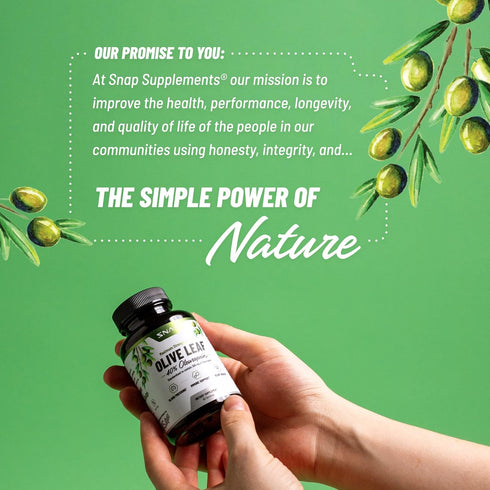Olive Leaf Extract Capsules - Super Strength 40% Oleuropein for Blood Flow Support and Antioxidant Boost (60 Capsules)
