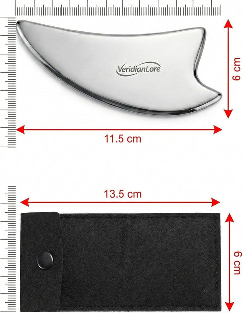 Triangle Gua Sha Tool - Stainless Steel Face & Neck Massager for Jawline Sculpting - Small IASTM Muscle Scraper