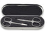 Stainless Steel Grooming Scissors Pack of 2 with Travel Case, Eyebrow, Nose Hair & Beard Trimming Kit