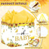Woosytoo 12" Extra Large Sunflower Baby Gift Bags, Yellow Sunflower Square Gift Bag with Wrapping Paper Jumbo Gifts Bag