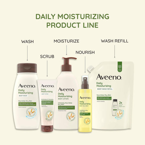 Aveeno Daily Moisturizing Body Scrub, 8 oz Exfoliating Body Wash for Healthier Skin, Sulfate-Free Oat Formula