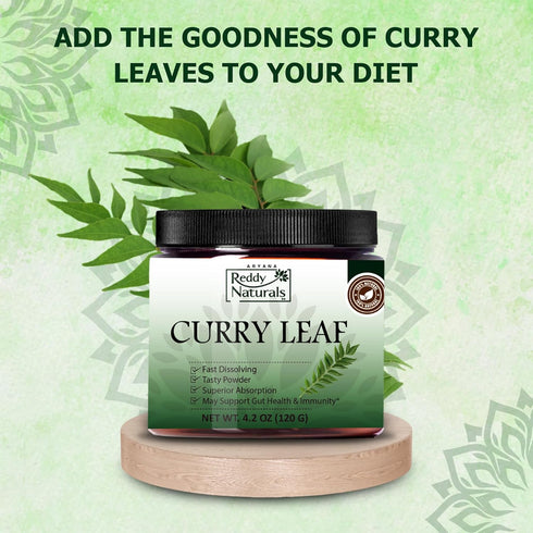 ARYANA Curry Leaf Powder Supplement - Supports Digestion, Gut, Hair & Skin Health-Antioxidant & Superfood Supplement for Men & Women-Curry Patta Extract - Orange Flavor - 4.2oz (120g)