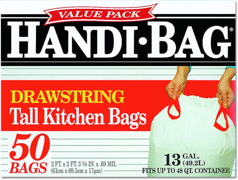 Handi-Bag 13 61cm*69.5cm, 50/Box drawstring tall kitchen bags, Gallon