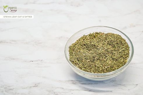 Organic Way Stevia Leaf Cut & Sifted, Kosher & USDA Certified Natural Sweetener, 100% Raw from India (1/2LBS)