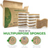 Pack 12 AIRNEX Natural Kitchen Sponge - Biodegradable Compostable Cellulose and Coconut Scrubber Sponge - of Eco