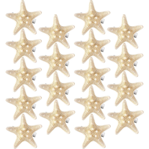 Yilloog 18 Pcs Starfish Hair Clips, Mermaid Hair Accessories Resin Hair Clips Starfish Beach Hair Pins for Women Girls