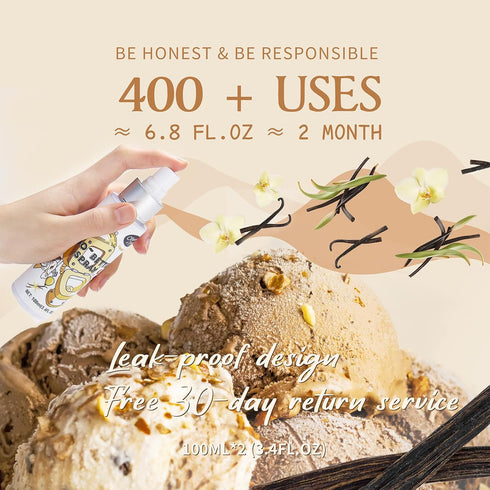 Clean-n-Fresh Toilet Spray, 6.8 Fl.Oz, Vanilla Scent - Natural Plant Essential Oil Air Freshener