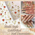 RODAKY 120PCS Gold Nail Charms, 3D Heart Crystal Rhinestone Rose Charms for Luxury Nail Decoration