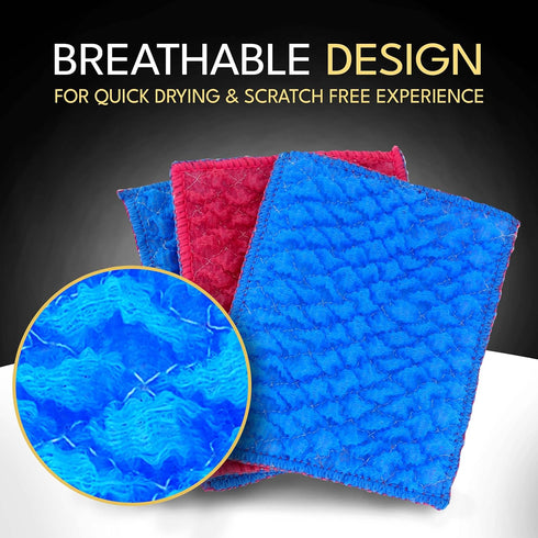 Durable Dish Cloth for Washing Dishes, Reusable Scouring Pad, Non-Scratch Cleaning for Dishes, Pack of 3