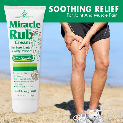 Miracle of Aloe Pain Relieving Cream 8 oz - Fast & Effective Relief for Muscle, Joint, and Arthritis Pain - Maximum