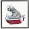 Stupell Industries Elephant in Red Bathtub Playful Safari Animal