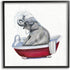 Stupell Industries Elephant in Red Bathtub Playful Safari Animal