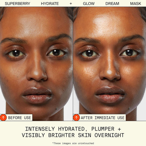 Youth To The People Superberry Glow Dream Mask - Brightening Overnight Face Mask + Hyaluronic Acid Night Moisturizer