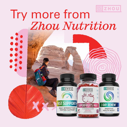 Zhou Vegan Essentials Multivitamin Supplement - B Vitamins, Vitamin C, Zinc, Iodine, Liposomal Iron - 60 Veg Caps