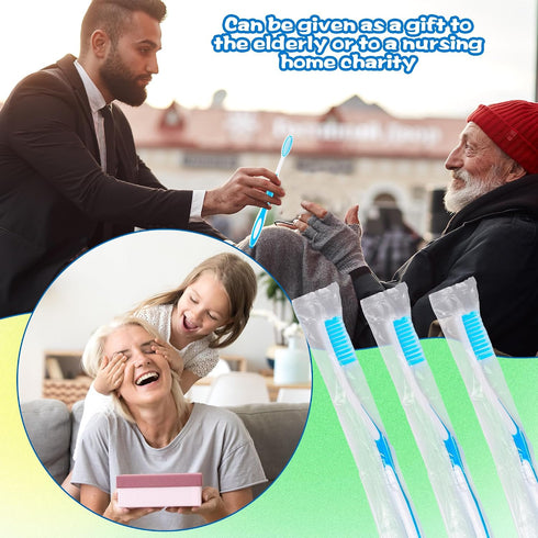 Medanera 160 Set 1) Pcs Prepasted Disposable Toothbrushes Bulk Plastic Individually Wrapped Toothbrushes